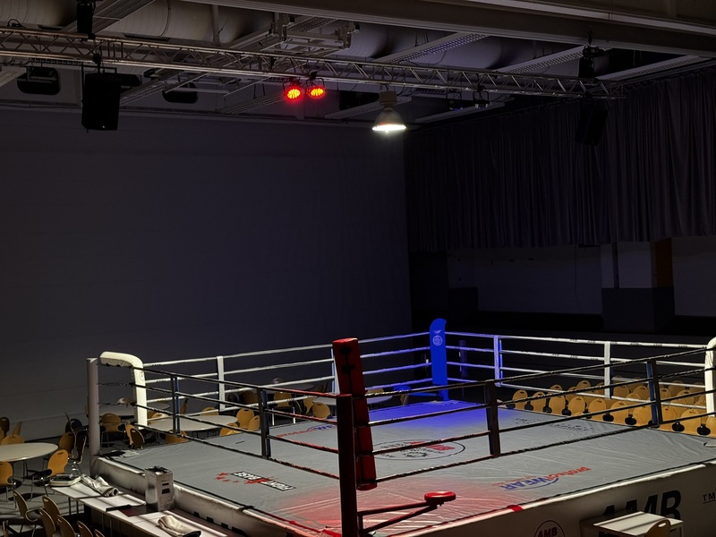 Beschallungsanlage bei einem Boxturnier
